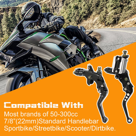 Universal 7/8" Handlebar Motorcycle Brake Clutch Lever Compatible Harley Honda Kawasaki Suzuki Yamaha Universal 7/8" Handlebar Motorcycle Brake Clutch Lever Compatible Harley Honda Kawasaki Suzuki Yamaha