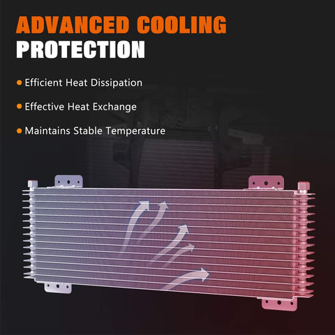 Low Pressure Drop Transmission Oil Cooler LPD47391 47391 40,000 GVW with mounting hardware