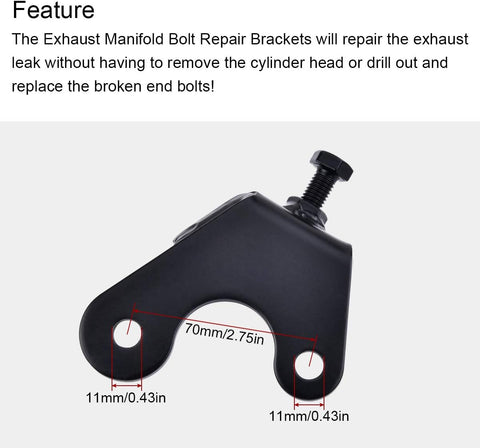 Exhaust Manifold Bolt Repair Kit For Driver's Front /Rear Passenger Front/Rear