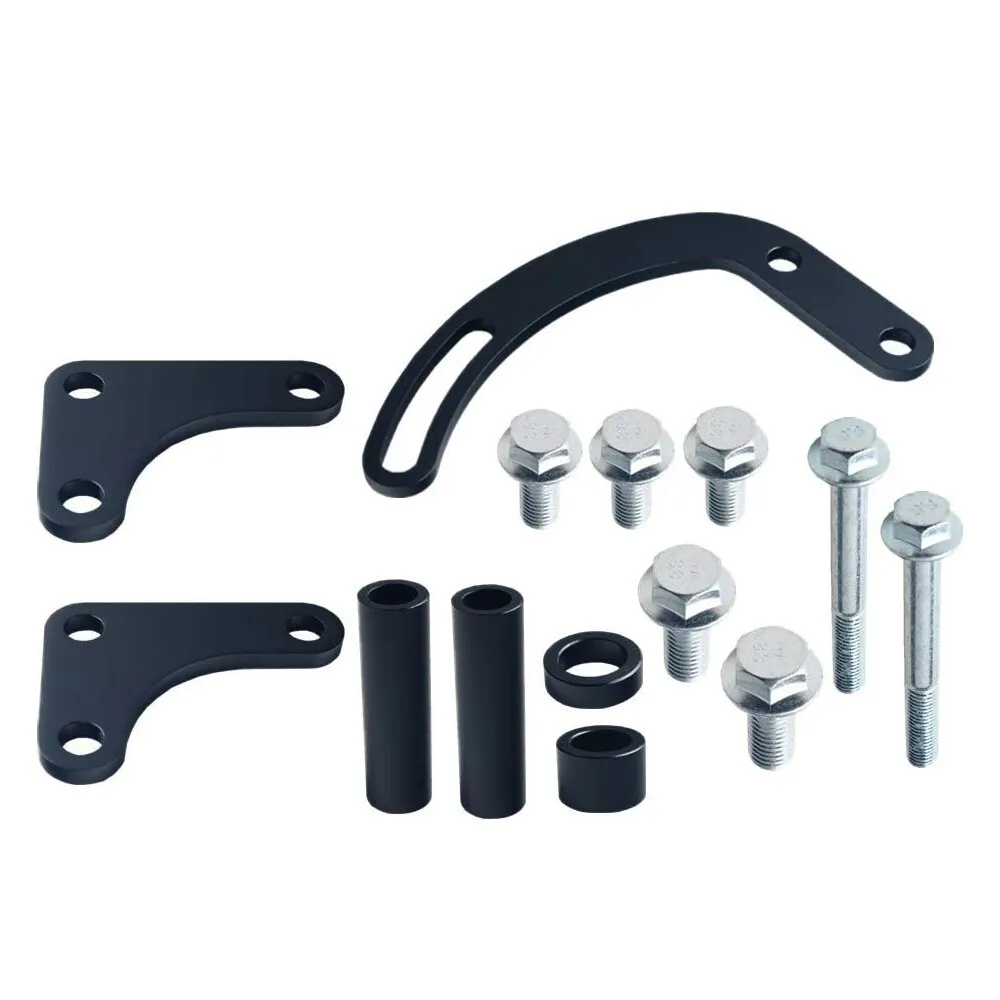 Compatible With 350 Small Block Chevy Long Water Pump SBC Power Steering Pump Bracket 350 V-Belt Slotted Adjustable LWP 305 327 383 5.0L 5.7L V8
