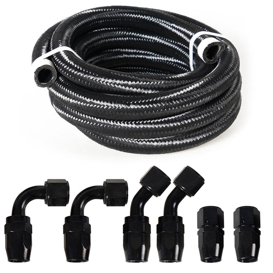 10/16/20FT 10AN CPE Fuel line Hose Braided Nylon Stainless Steel Oil Gas