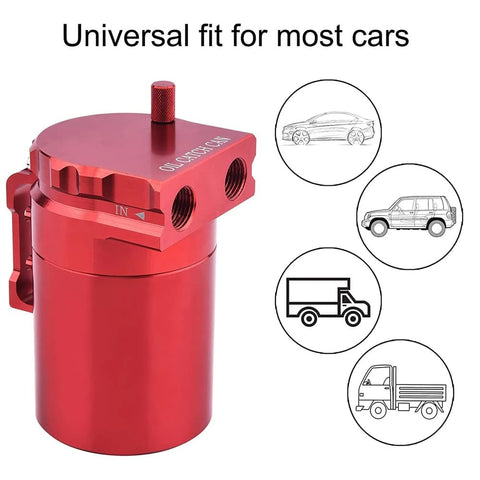 Oil Catch Can Kit Reservoir Baffled Tank with Breather Filter Universal Aluminum