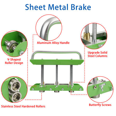 Professional and Lightweight Metal Edge Roller - Sheet Metal Bender with 3-Station Roller for Precise Roofing Bends, Includes 8-Inch Metal Snips