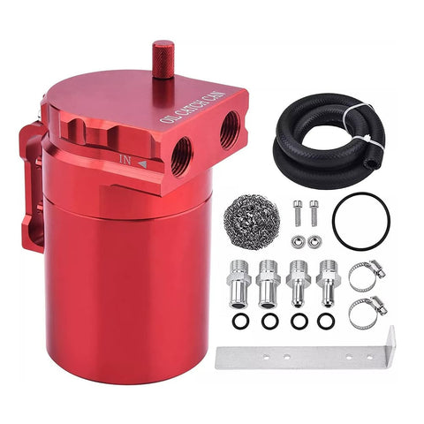 Oil Catch Can Kit Reservoir Baffled Tank with Breather Filter Universal Aluminum