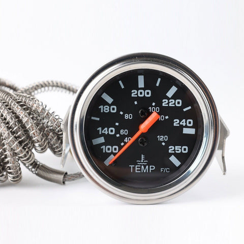 2'' 52mm Chrome Pointer Water Temp Temperature Gauge 1/2"-14NPT Sensor ℃ / ℉