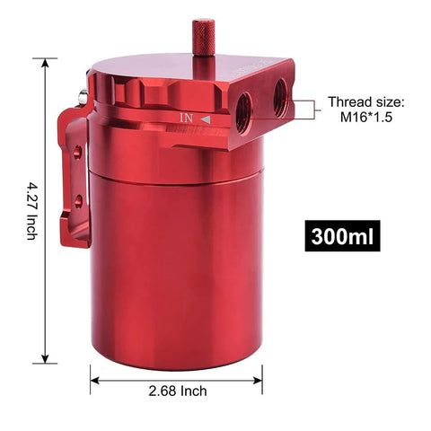Oil Catch Can Kit Reservoir Baffled Tank with Breather Filter Universal Aluminum