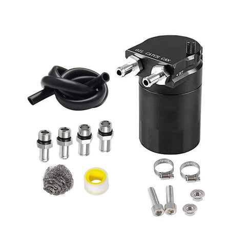 Oil Catch Can Kit Reservoir Baffled Tank with Breather Filter Universal Aluminum