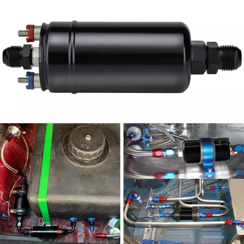 380LPH Inline External Electric High Pressure Fuel Pump w/ Mounting Bracket Kit