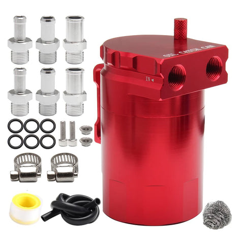 Oil Catch Can Kit Reservoir Baffled Tank with Breather Filter Universal Aluminum