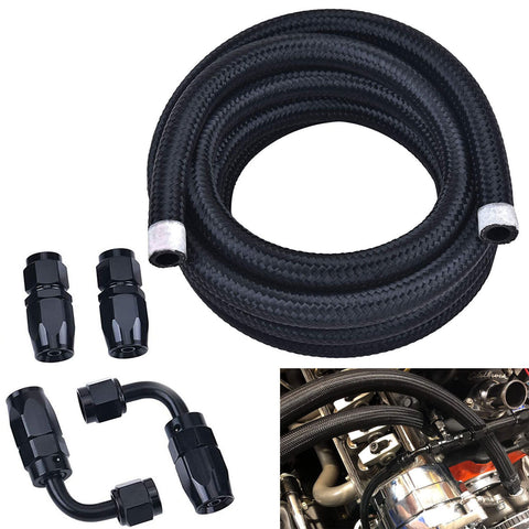 10/16/20FT 10AN CPE Fuel line Hose Braided Nylon Stainless Steel Oil Gas