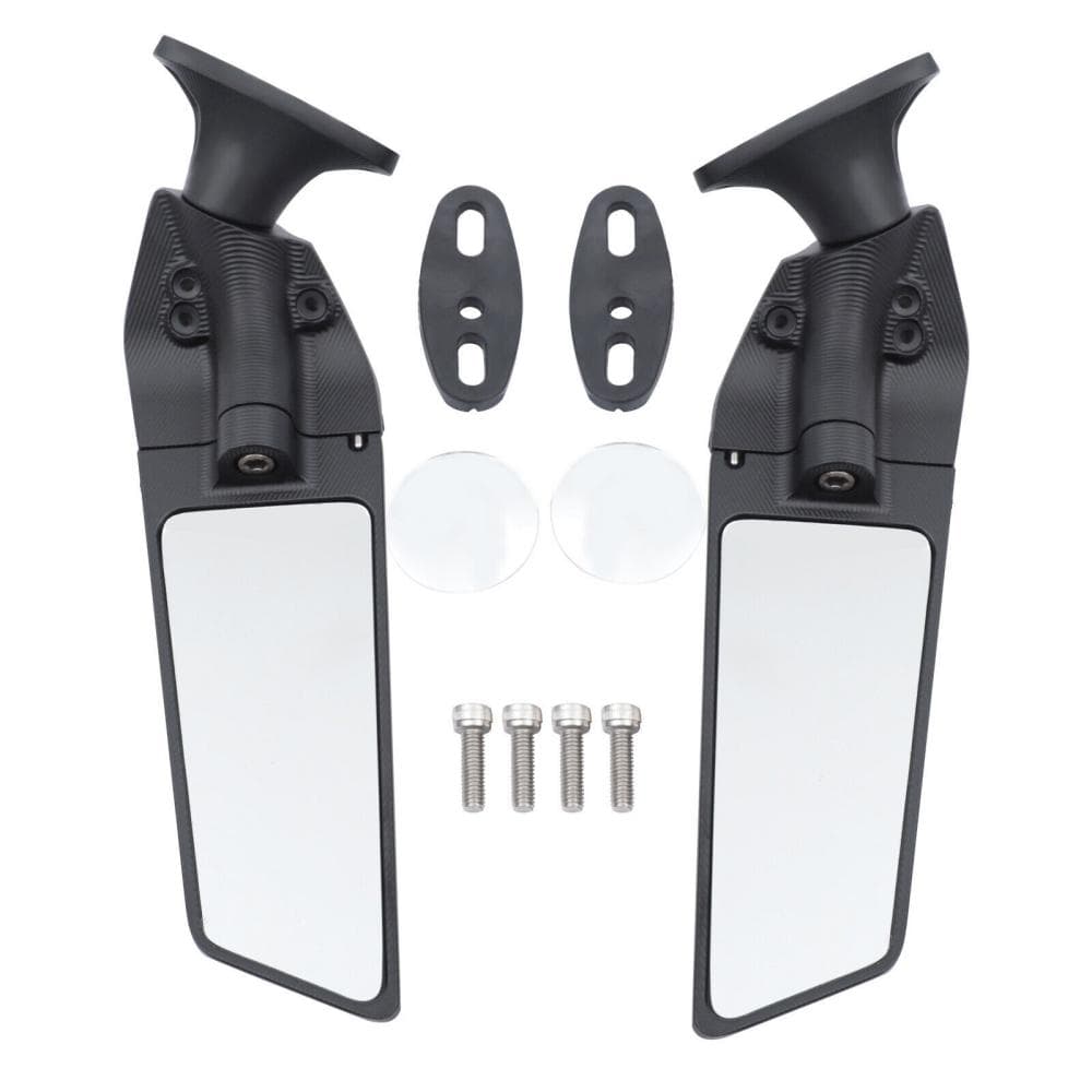 Adjustable Wind Swivel Wing Fin Rearview Side Mirror For BMW Honda Suzuki LH+RH