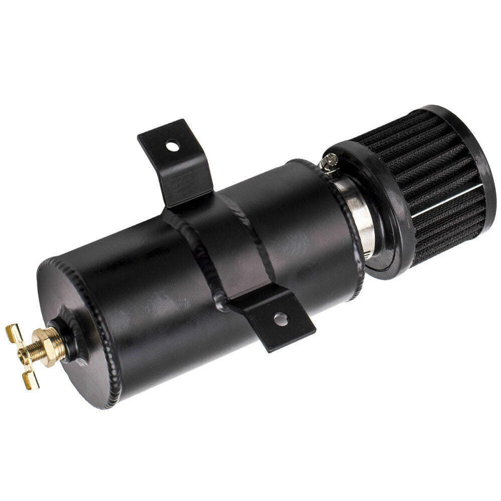 Gstpautoparts Universal 10AN Baffled Oil Catch Can Breather Can with Drain Valve 750ml Bundle and 10AN 5/8'' Fuel Line Fitting Kit Nylon Braided CPE Oil Hose