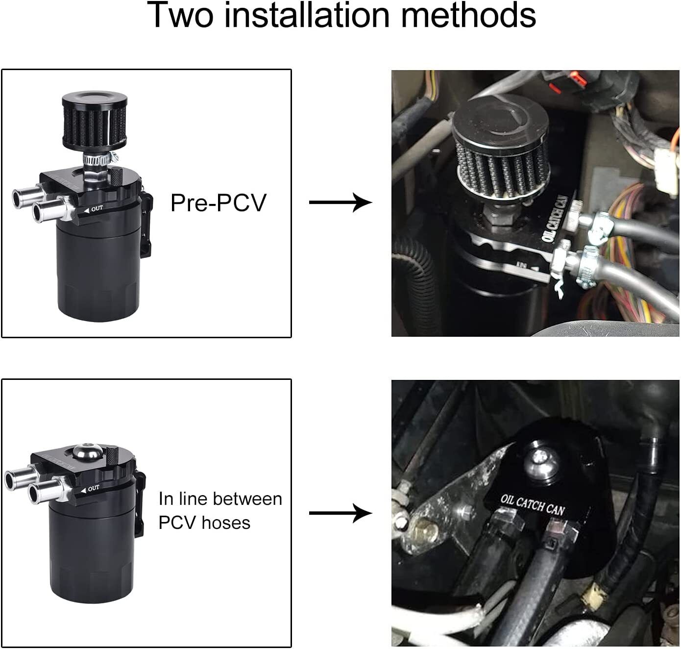 Baffled Oil Catch Can Kit Reservoir Tank with Breather Filter –  Gstpautoparts