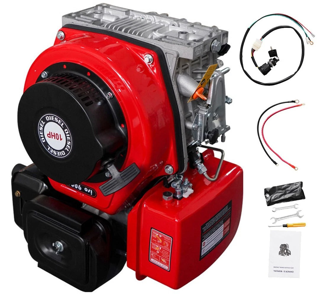Diesel Engine 411cc 4 Stroke Single Cylinder 10HP 72.2mm Shaft Length 3600rpm