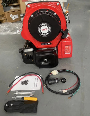 Diesel Engine 411cc 4 Stroke Single Cylinder 10HP 72.2mm Shaft Length 3600rpm