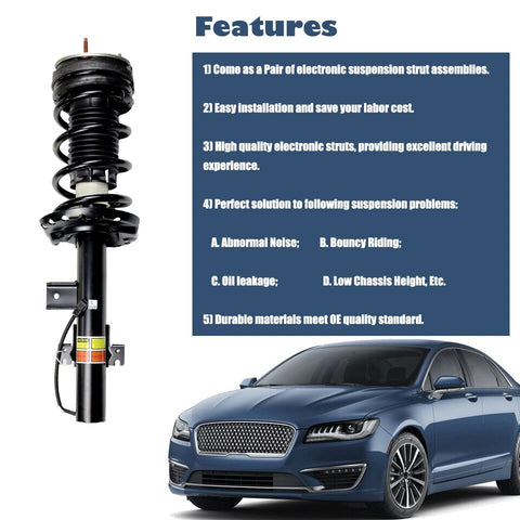 2pcs Fit for 12-19 Range Rover Evoque REAR Shock Absorber Strut w/ Electric