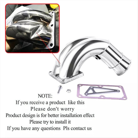 Stainless Steel 3.5" Raw Intake Elbow for 2007.5-2018 Dodge 6.7L Cummins Turbo Diesel
