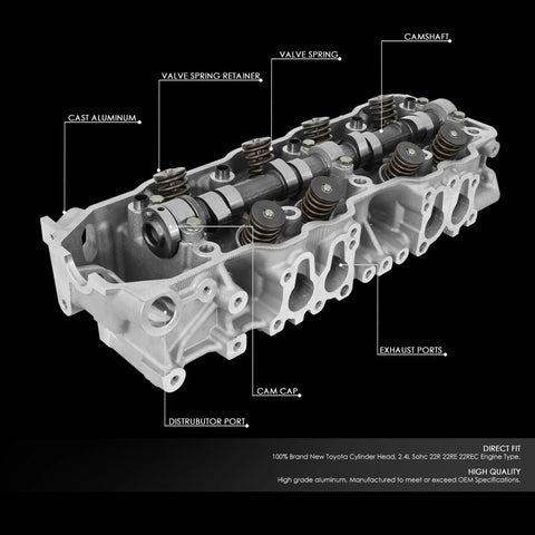 For 1984-1995 4runner/Celica/Pickup 2.4 Sohc 22r Aluminum Complete Cylinder Head