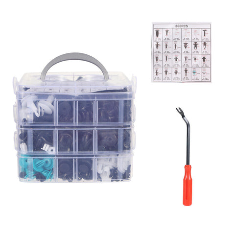 801Pcs/750Pcs/ 650Pcs Car Retainer Auto Fasteners Push Trim Plastic Clips Pin Rivet Bumper Kit