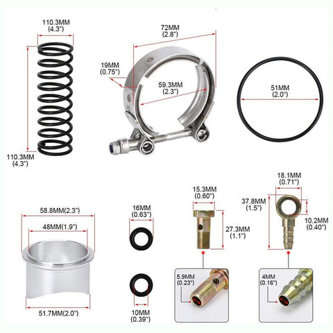 Intake Turbo Charge Pipe Kit w/Tial & 50mm Bov For BMW N54 E88 E90 E92 135i 335i
