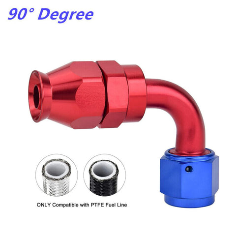 2PCS AN4/AN6/AN8/AN10/AN12 PTFE Hose End Fitting Adapter for PTFE Hose Line Only