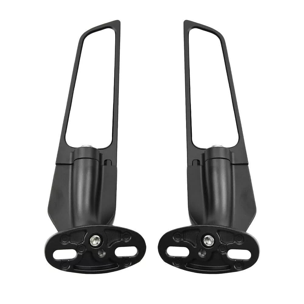 Black Adjustable Wing Fin Rearview Side Mirror For BMW S1000RR Yamaha Kawasaki