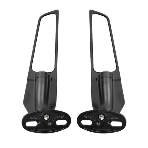 Black Adjustable Wing Fin Rearview Side Mirror For BMW S1000RR Yamaha Kawasaki