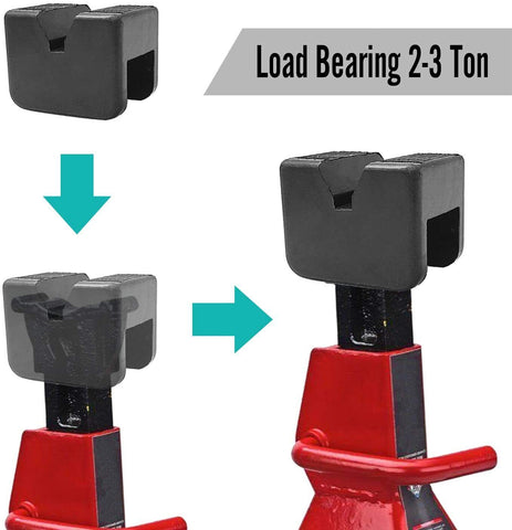 2PC Rubber Axle Jacking Pads Jack Stand Pad Adapter Frame Rail Protector Slotted