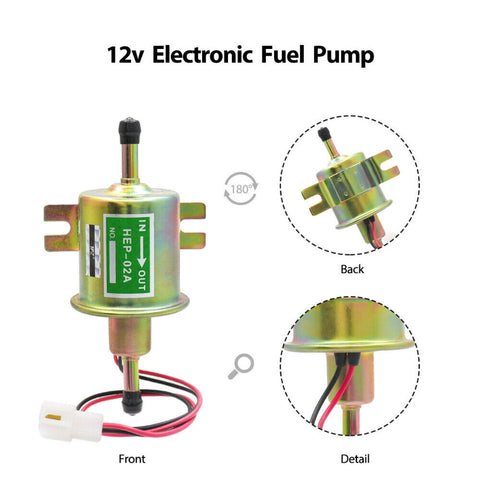 Hep-02a Gas Diesel Fuel Pump Inline Low Pressure Fuel Pump 12v Electronic  Pump Electronic Diesel Pump Motorcycle