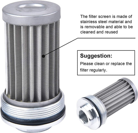 Inline Fuel Filter High Flow 100 Micron Cleanable AN6 AN8 AN10 Adapter Universal