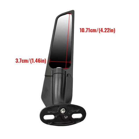 Black Adjustable Wing Fin Rearview Side Mirror For BMW S1000RR Yamaha Kawasaki