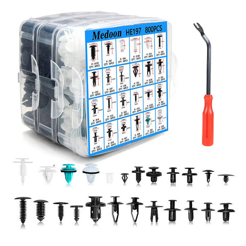 801Pcs/750Pcs/ 650Pcs Car Retainer Auto Fasteners Push Trim Plastic Clips Pin Rivet Bumper Kit
