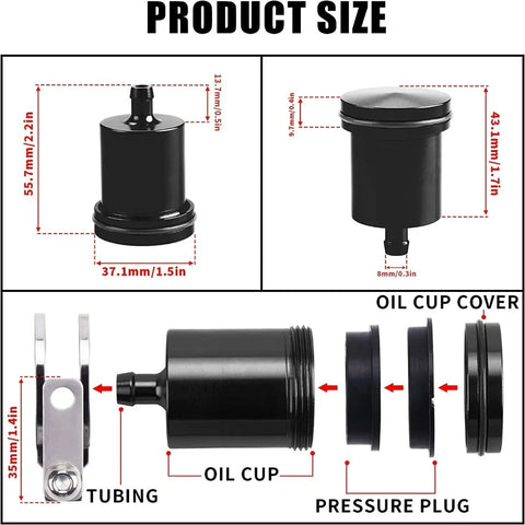 Rear Brake Fluid Reservoir Clutch Tank Oil Cup for Yamaha YZF R1 R3 YZF R6 R25