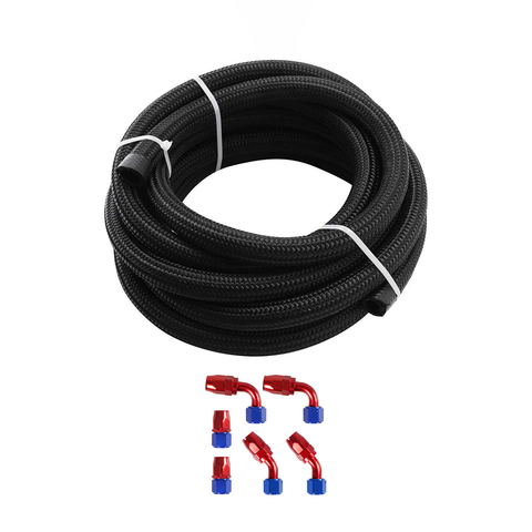 10/16/20FT 10AN CPE Fuel line Hose Braided Nylon Stainless Steel Oil Gas