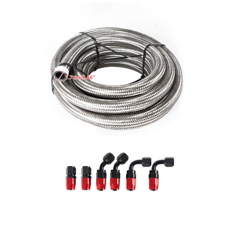 10/16/20FT 10AN CPE Fuel line Hose Braided Nylon Stainless Steel Oil Gas