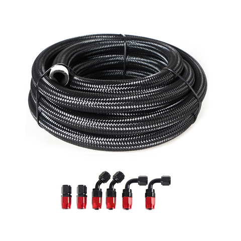 10/16/20FT 10AN CPE Fuel line Hose Braided Nylon Stainless Steel Oil Gas