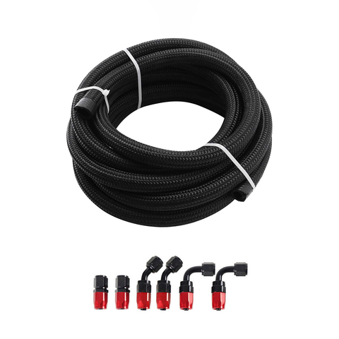 10/16/20FT 10AN CPE Fuel line Hose Braided Nylon Stainless Steel Oil Gas