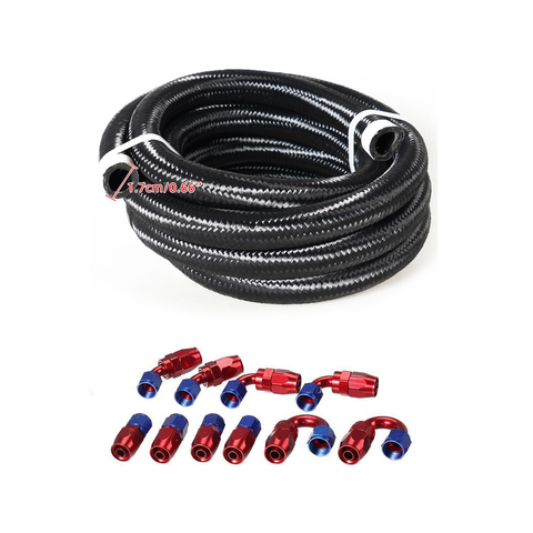 10/16/20FT 10AN CPE Fuel line Hose Braided Nylon Stainless Steel Oil Gas