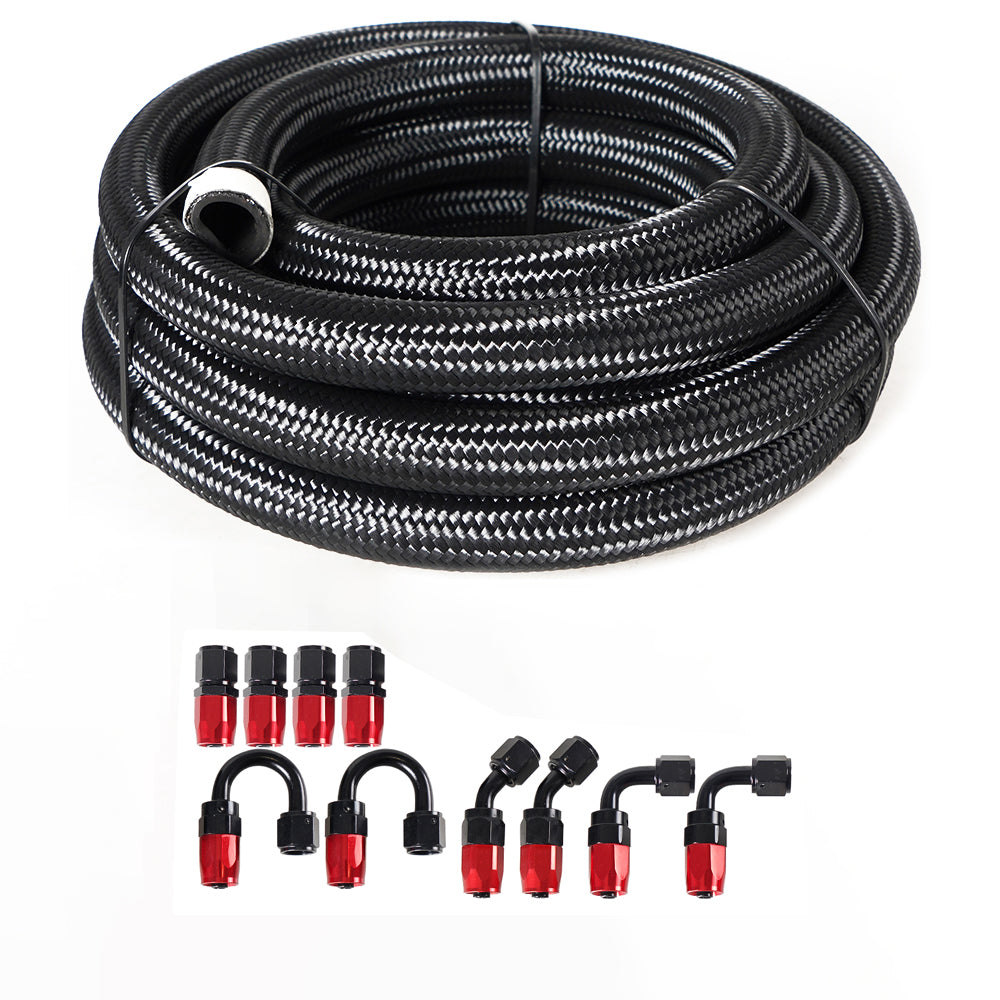 10/16/20FT 6AN CPE Fuel line Hose Braided Nylon Stainless Steel Oil Ga –  Gstpautoparts