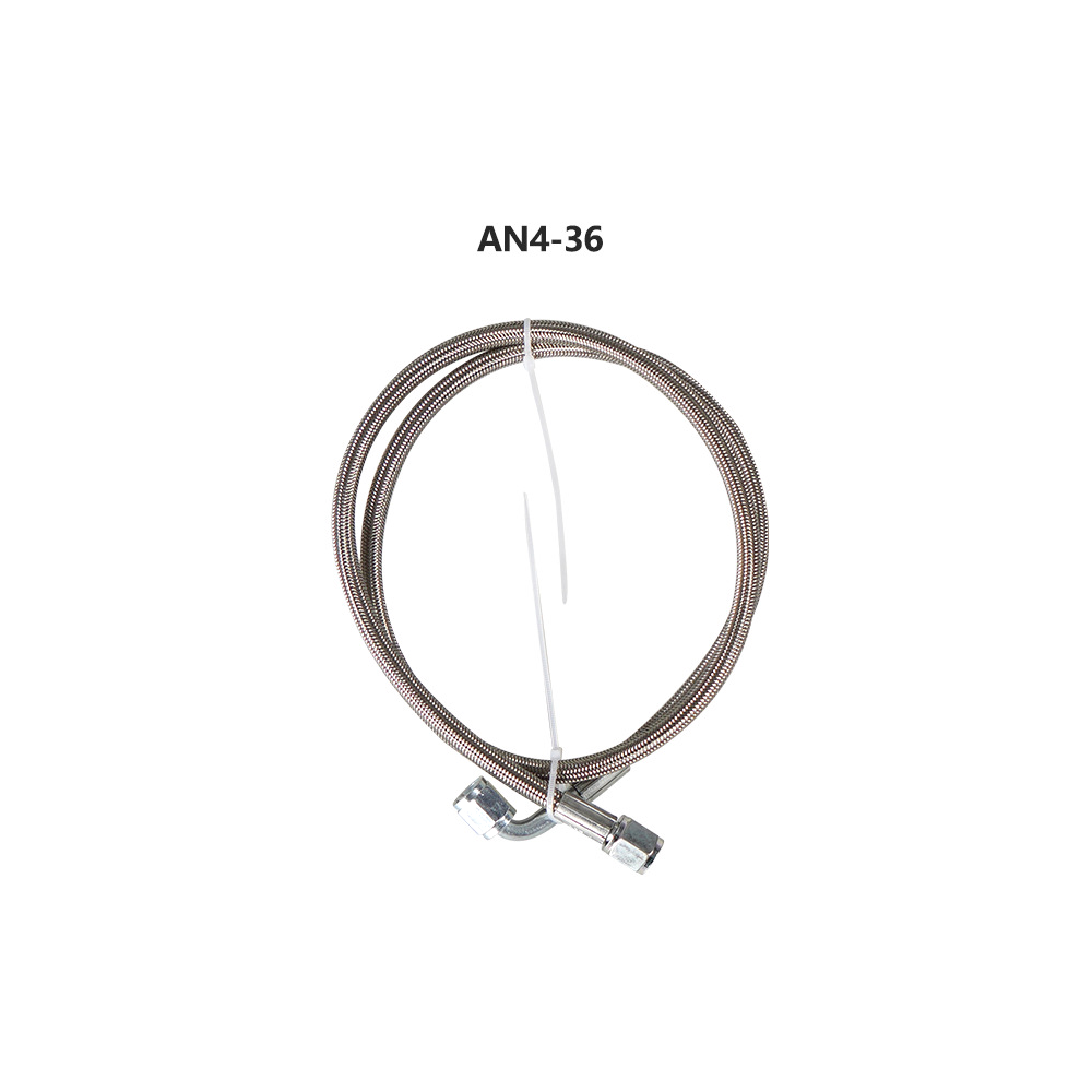 Braided Stainless Oil Feed Line -4AN AN4 With 90 Degree Female Made In - Foto 5