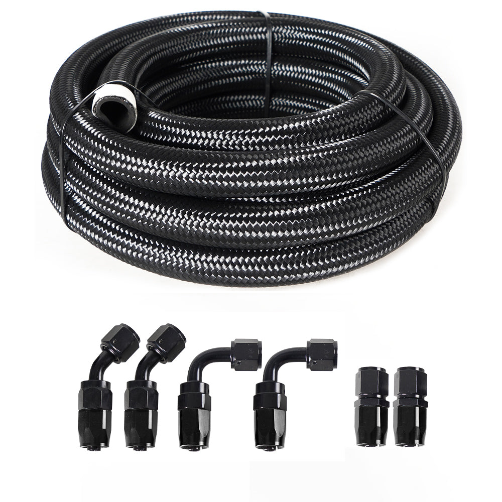 10/16/20FT 6AN CPE Fuel line Hose Braided Nylon Stainless Steel Oil Ga –  Gstpautoparts