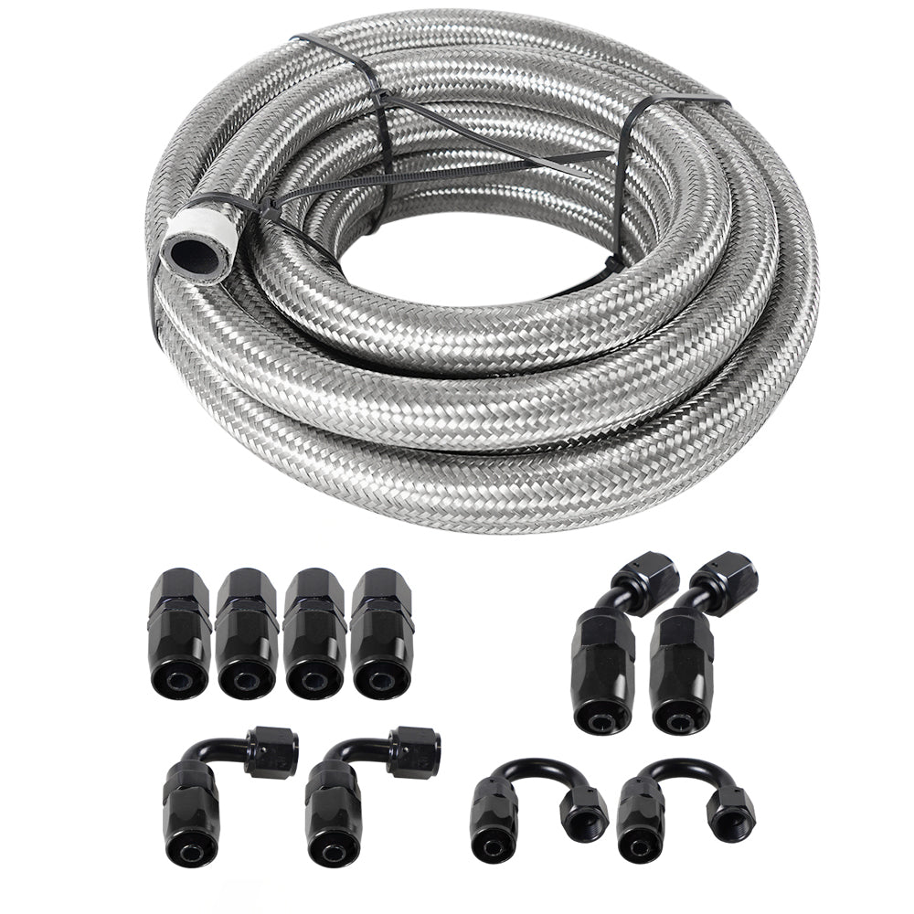 10/16/20FT 6AN CPE Fuel line Hose Braided Nylon Stainless Steel