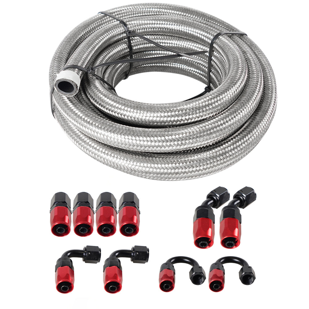 10/16/20FT 6AN CPE Fuel line Hose Braided Nylon Stainless Steel Oil Ga –  Gstpautoparts