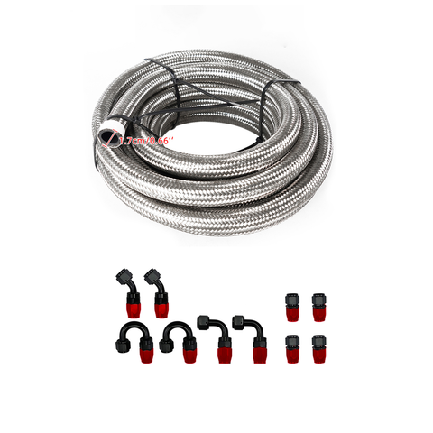 10/16/20FT 10AN CPE Fuel line Hose Braided Nylon Stainless Steel Oil Gas