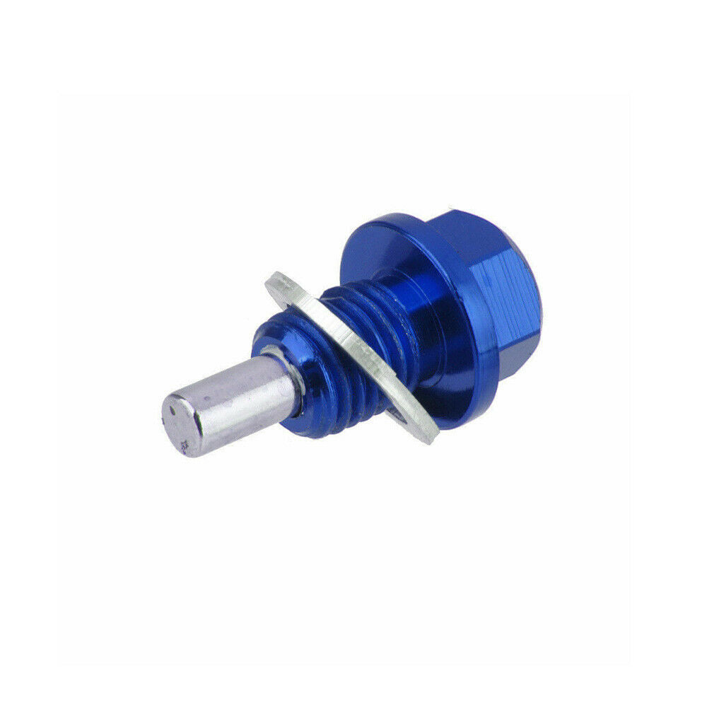 2Pcs Magnetic Aluminum Oil Drain Plug Sump Drain Nut Bolt with Copper Gasket Crush Washer