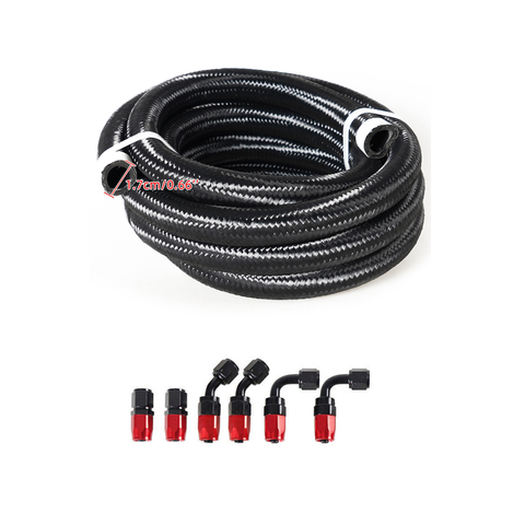 10/16/20FT 10AN CPE Fuel line Hose Braided Nylon Stainless Steel Oil Gas