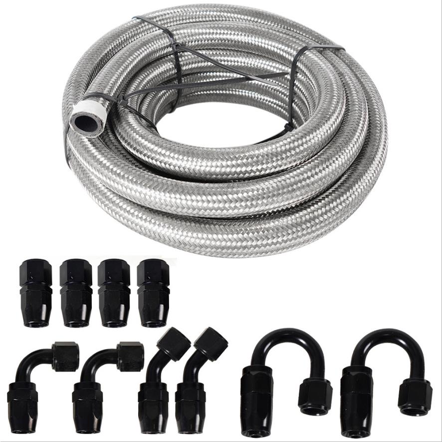 6AN PTFE Braided Black Nylon Hose / Line (E85 + Race Fuel Safe